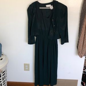 Womens green floral dress